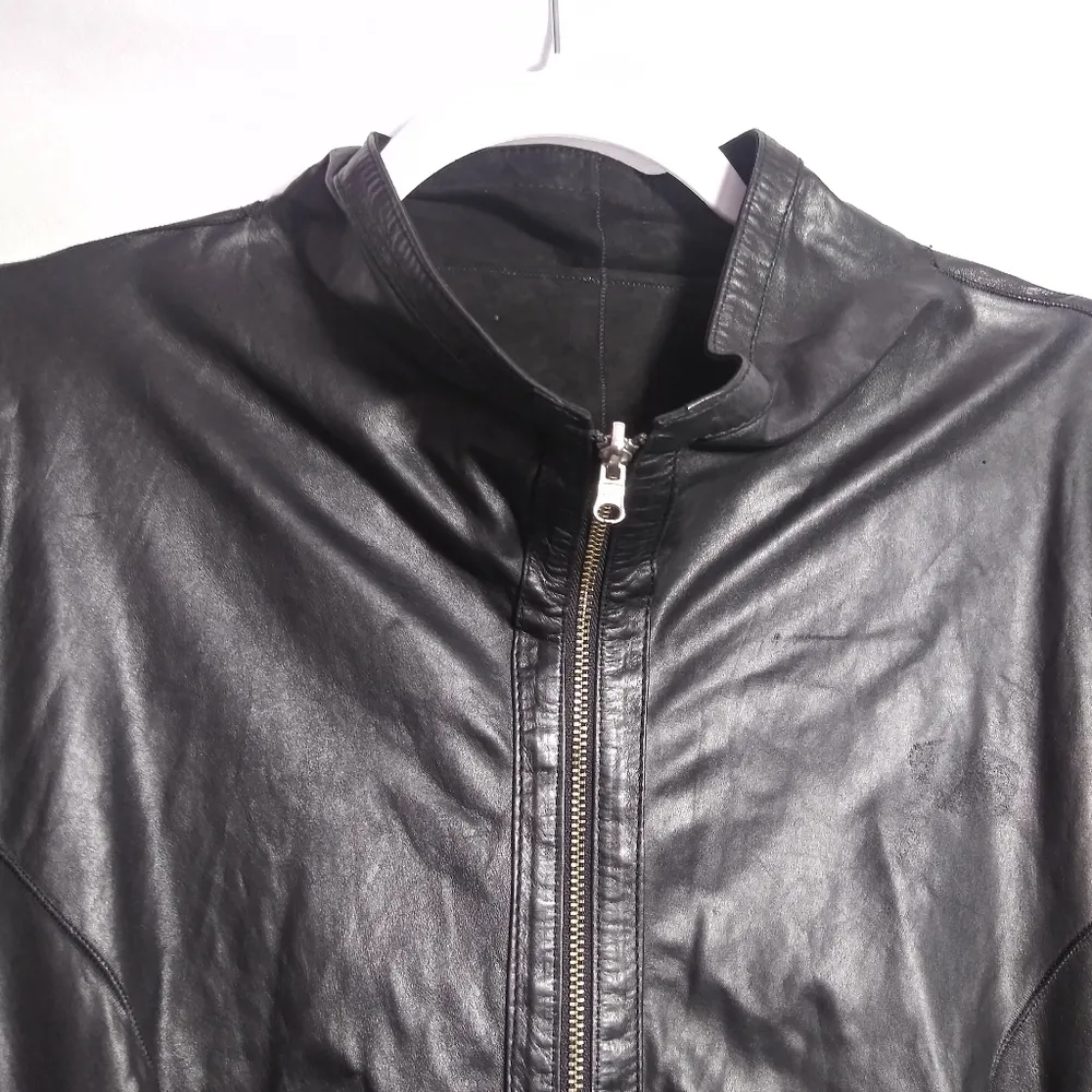 Kobakko (MR) Black Leather Suede Reversible Long Zip Up Jacket Size M Size M - Image 5