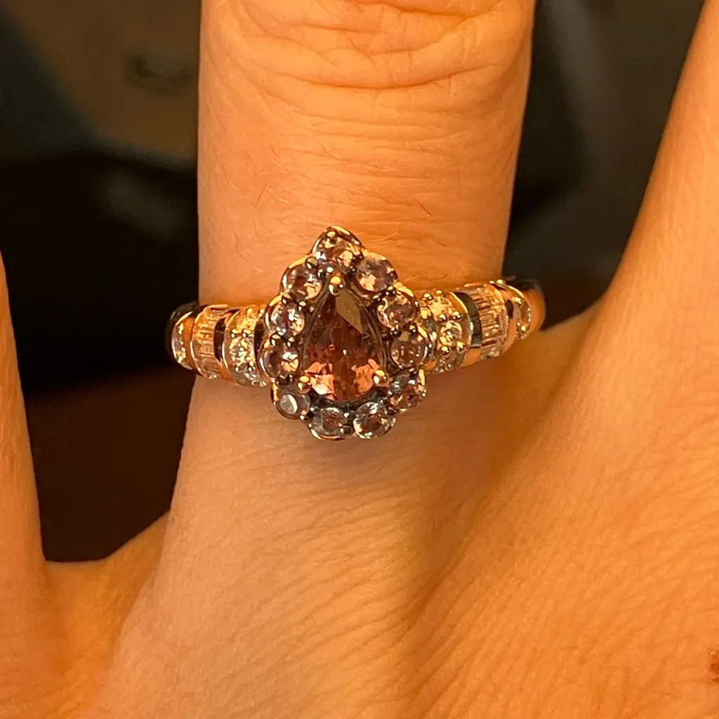 Color Changing Garnet Moissanite Sterling Silver Ring Size 6 Pink - Image 2