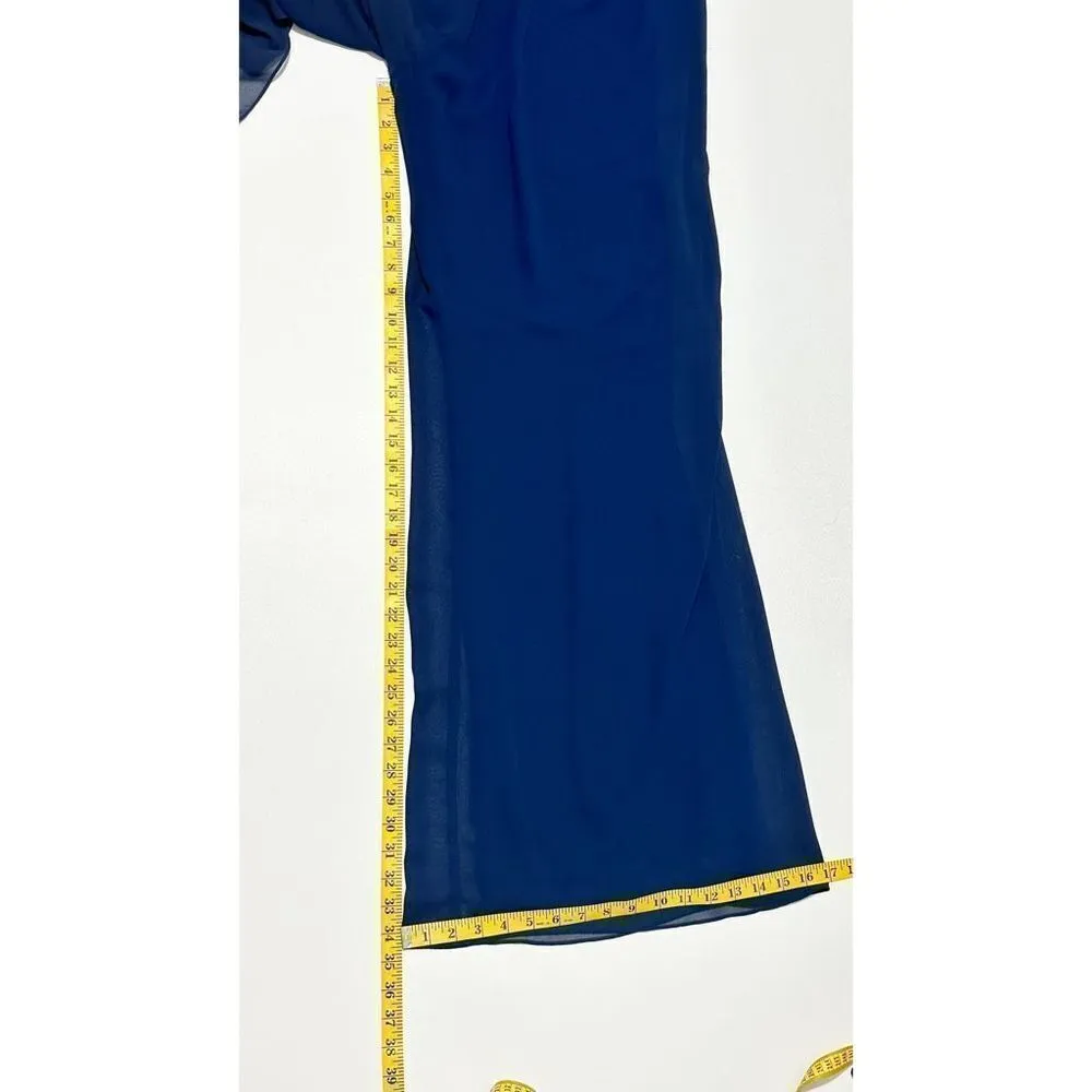 Hayley Paige Occasions Women's V-Neckline Style 5170‎ Jumpsuit Blue Size 10 - Image 9