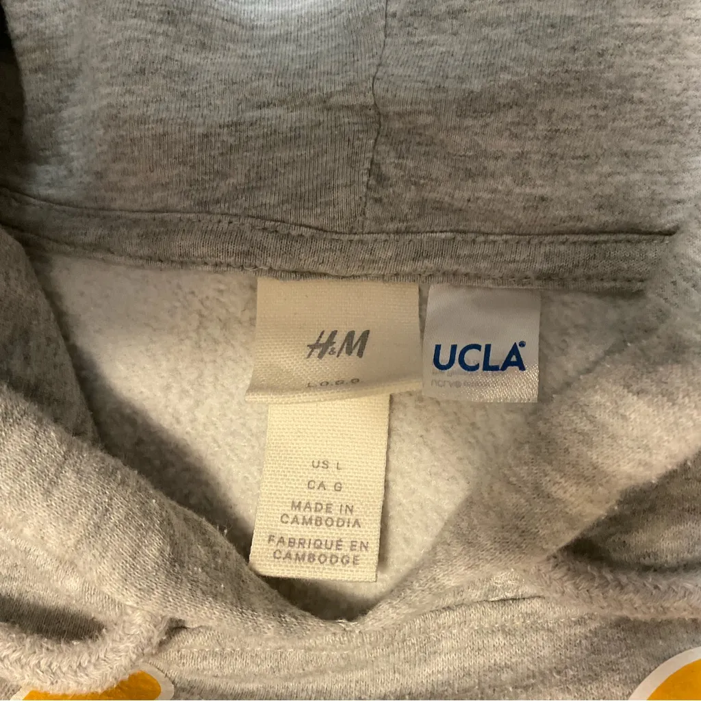 UCLA Bruins Hoodie Women's Gray H&M Pullover Cotton Blend Size Large L - Image 3