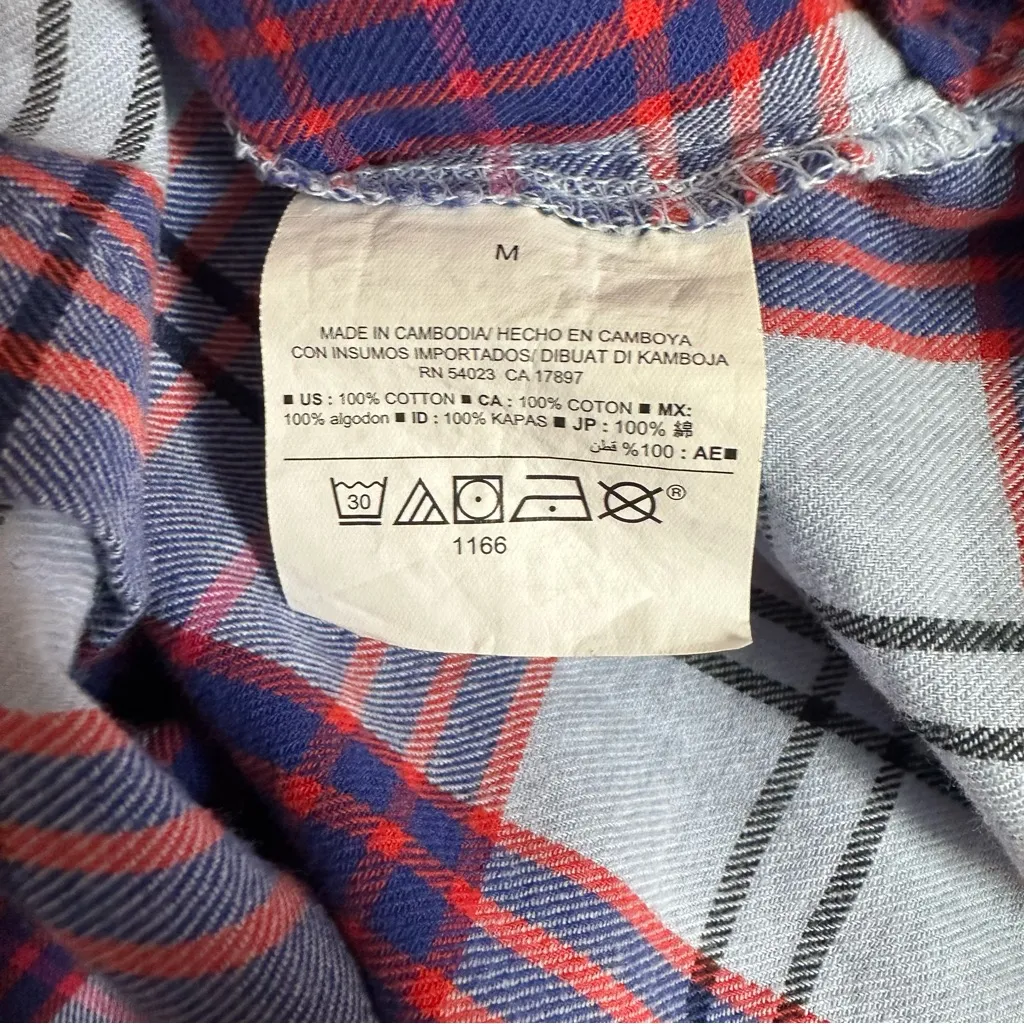 Old Navy Classic Fit Light Blue Plaid Button Down Shirt - Image 11