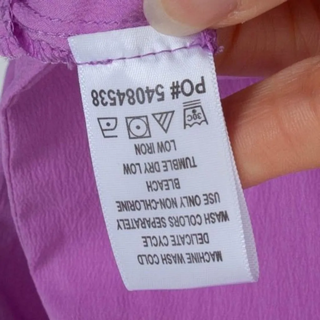 Catherines Womens 3/4 Sleeve Button Up Blouse Size 3X Purple Office Professional - Image 6