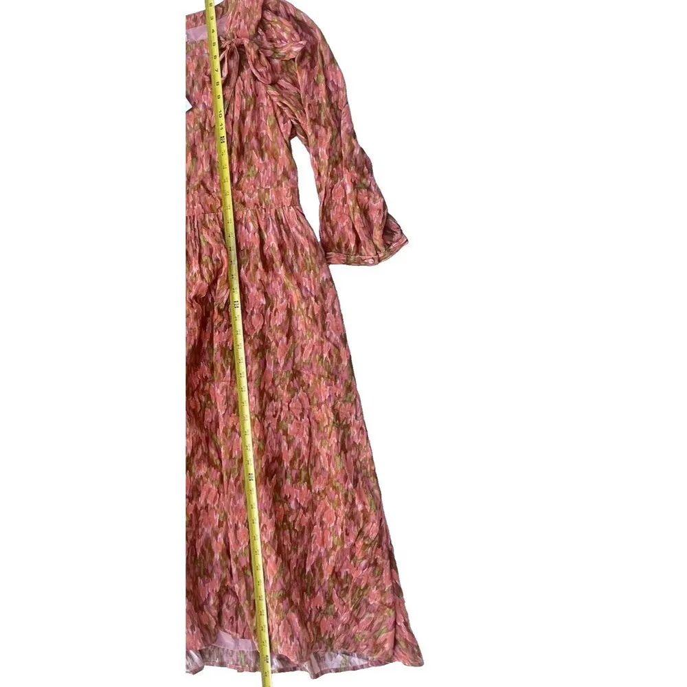 DownEast Basics Ziggy Tie womens Lyra‎ midi Dress long luxury chic boho size  XL - Image 9