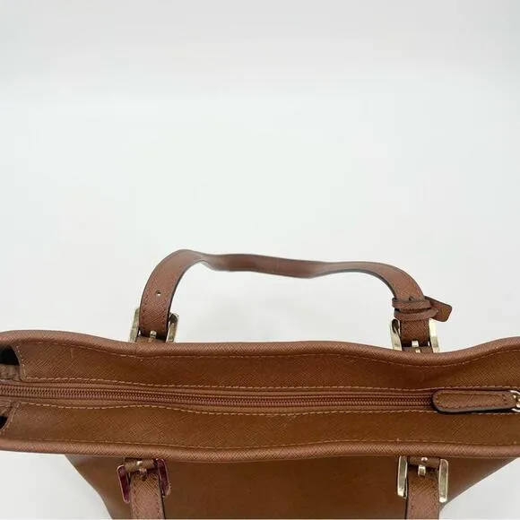 Michael Kors Tote Jet‎ Set Medium Top Zip Snap Pocket Tan - Image 13