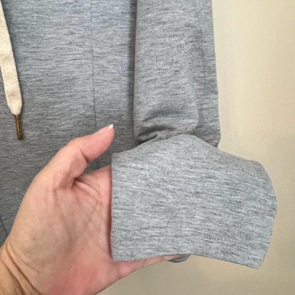 Pullover Gray Hooded Sweatshirt‎ Tie Lace Front Size M - Image 5