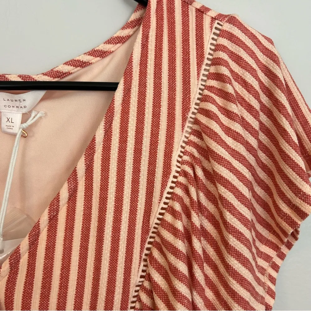 NWT Lauren Conrad Ruffle Sleeveless Candy Striped Mini Dress Size XL - Image 7