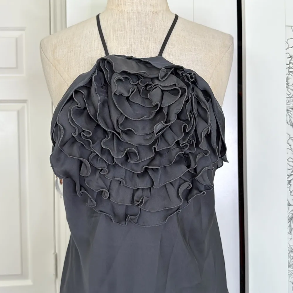 Y2k rosette ruffle detail satin tank - Image 7