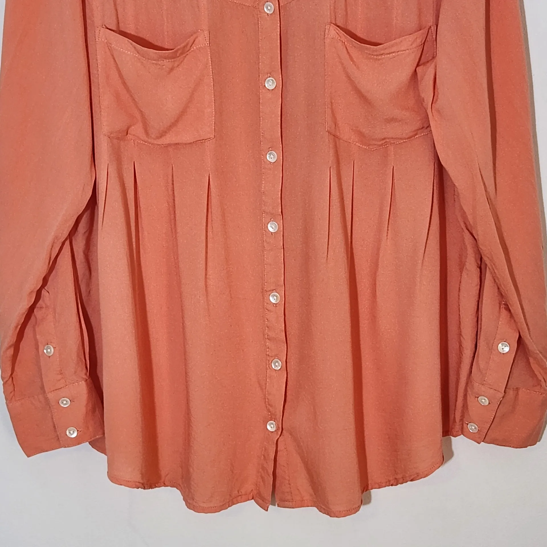 Style & Co. Coral Button-Up Tunic Size 1X - Image 3
