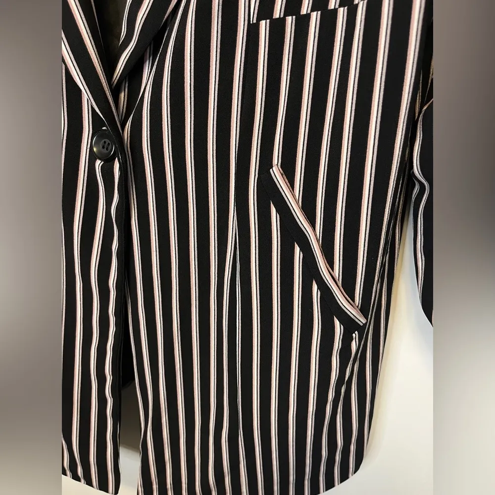 Torrid Studio Crepe Longline Blazer Fully Lined Stripped Sz 3 - Image 11