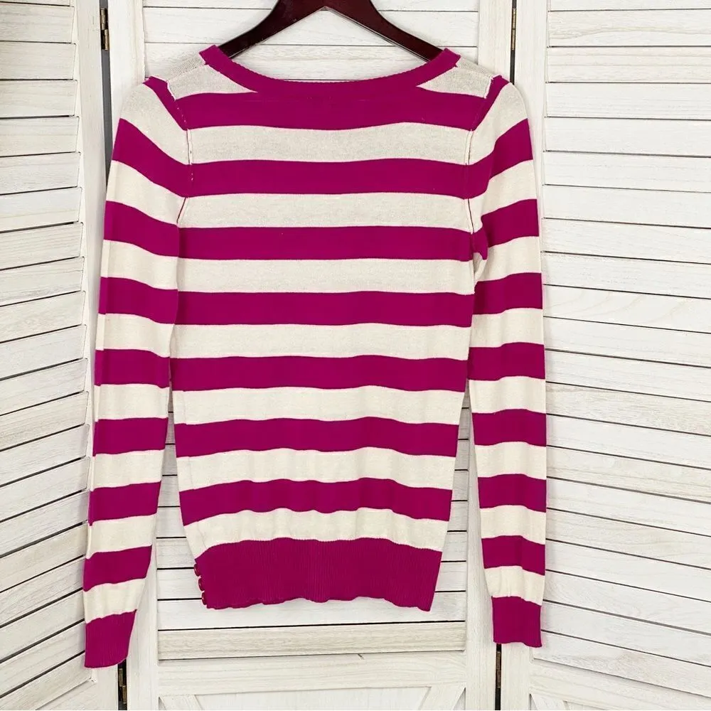 T/O Striped Y2K 90s Pullover Sweater Pink White‎ Juniors Small Size undefined - Image 8