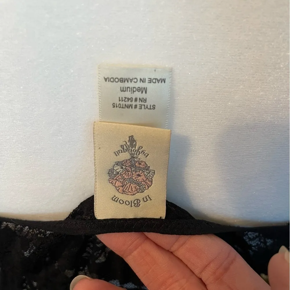 In Bloom by Jonquil vintage black lace slip dress nightie. - Image 7