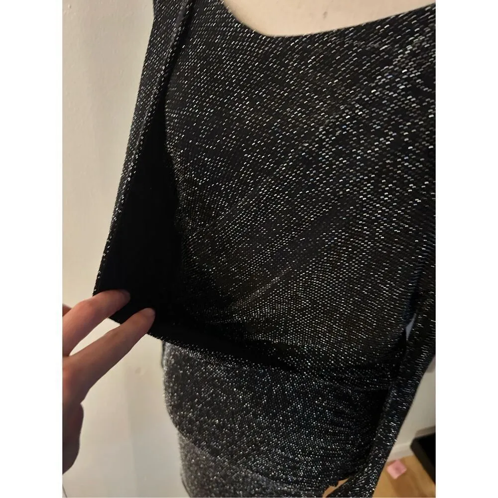 White House black market sparkly going out dress size 6 fancy sexy mini long sle - Image 2