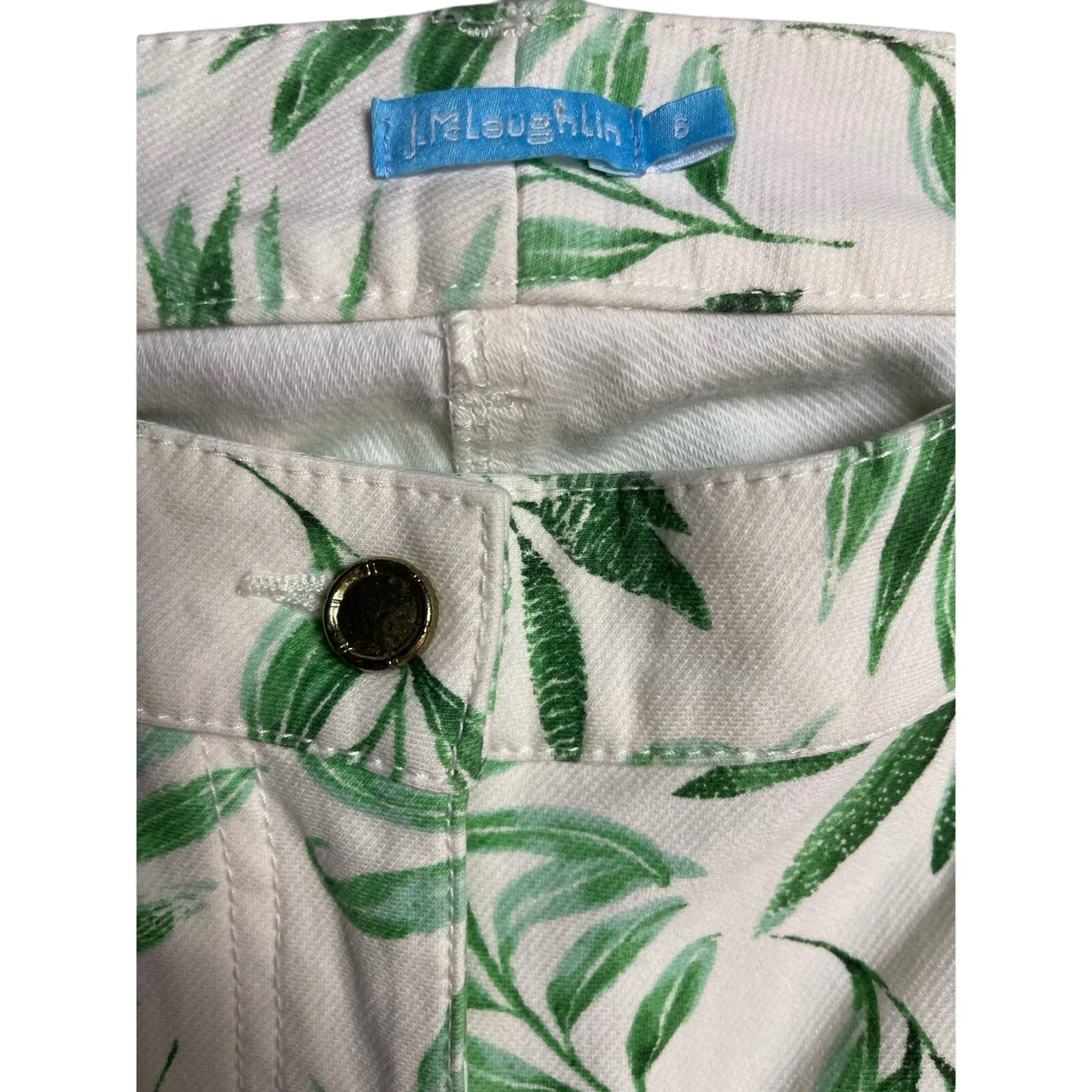 J. McLaughlin Stretchy Beaumont Leaf Print‎ Stretch Lexi Jeans Size 6 - Image 6