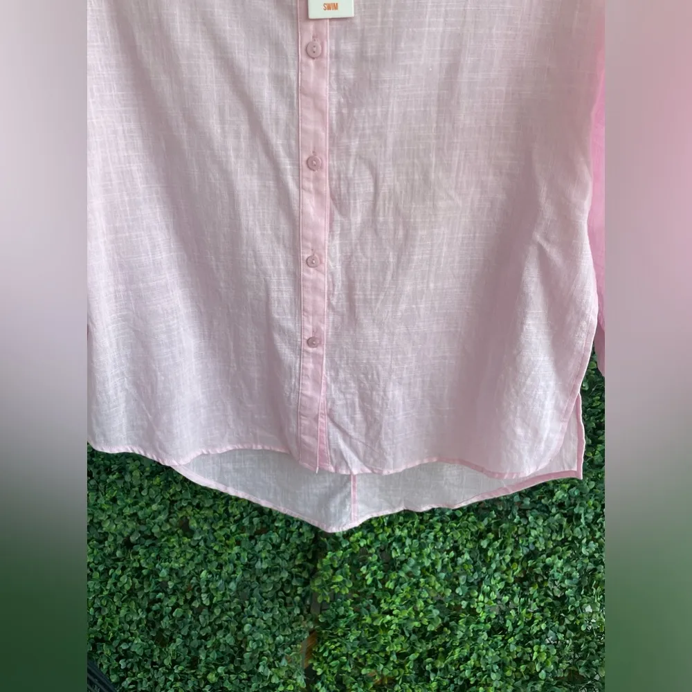 MinkPink Carlo Beach Shirt/Dress In Ice Pink | Women’s Oversized Small - NWT - Image 10