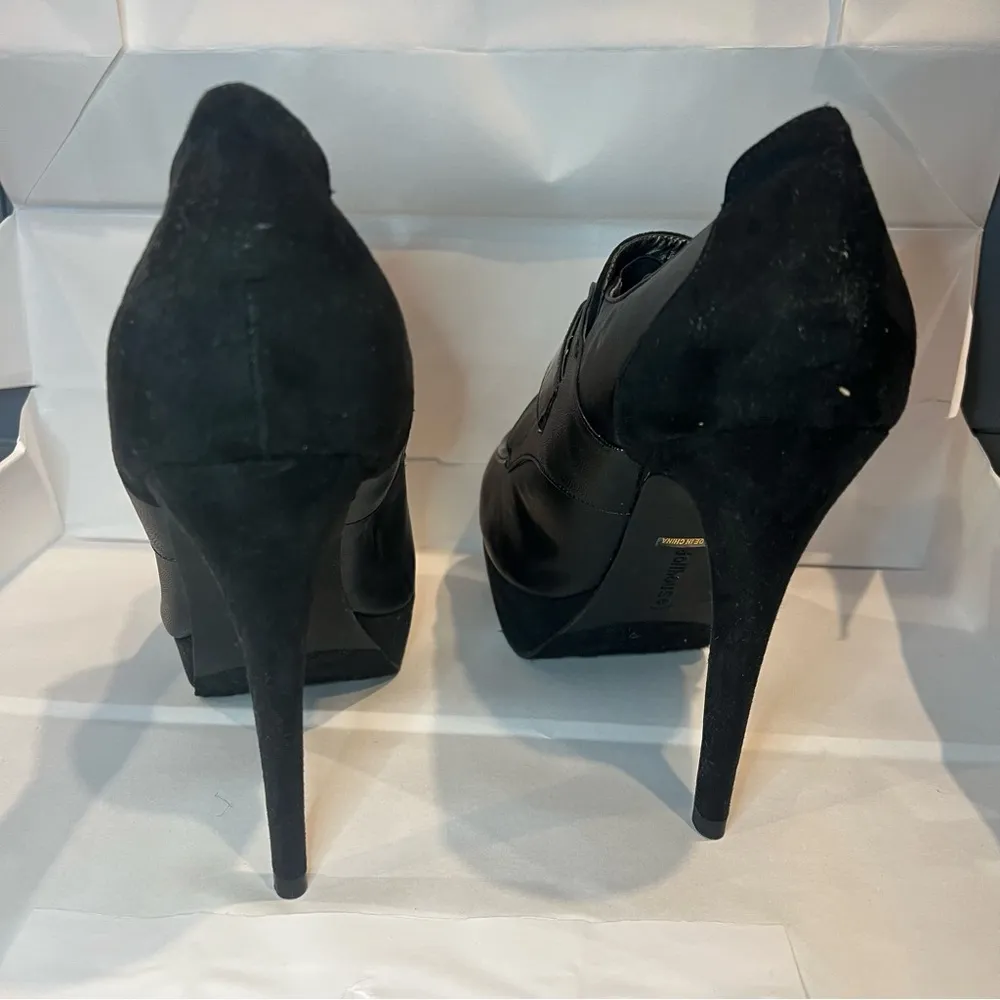 Dollhouse Black Piped Toe 5 Inch Stiletto Bootie Size 9 - Image 8