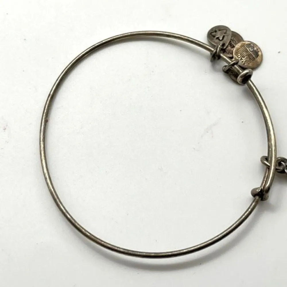 Alex and Ani Four Leaf Clover silver tone bangle bracelet‎ lucky Irish lucky - Image 2