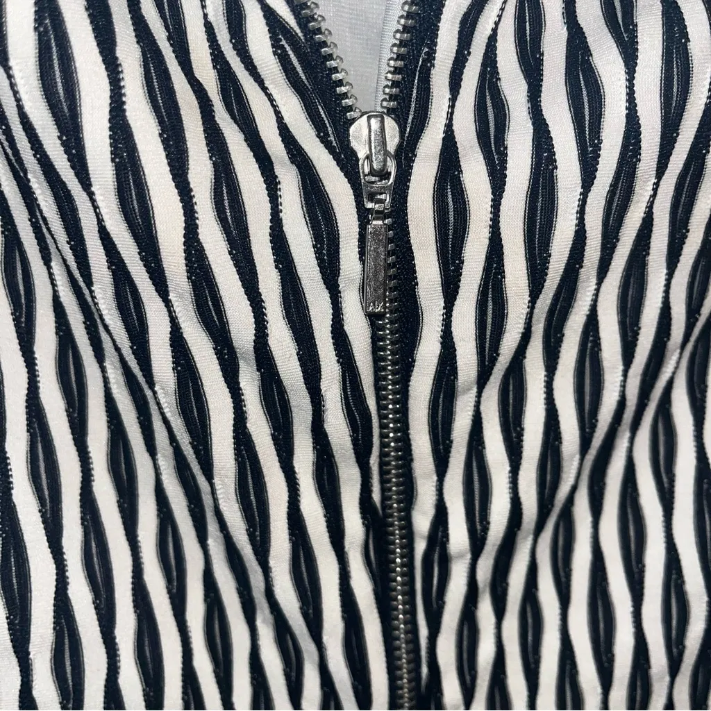 Armani Exchange Black and White Sheath Mini Dress - Image 2