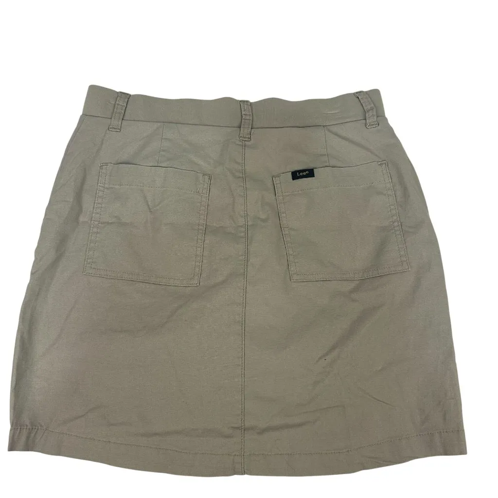 Lee Womens Comfort Waistband Skort Mushroom Beige Size 8 Pockets Stretch - Image 3