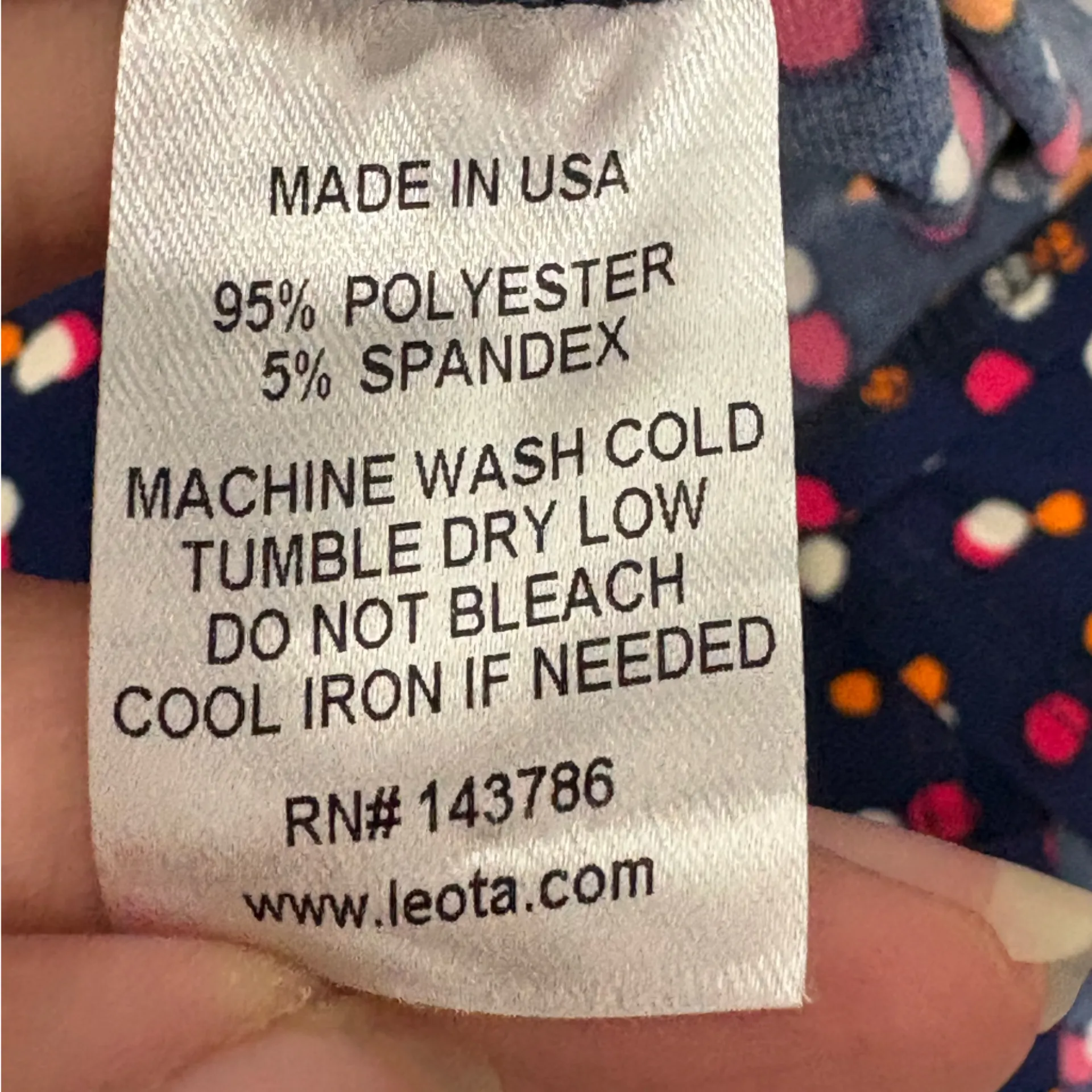 Leota Navy Dress, Red, White and Orange Polka Dot Long Sleeve Dress Size M - Image 7