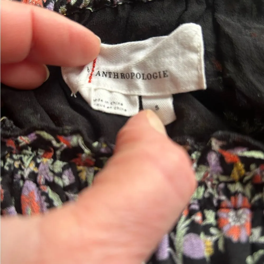 Anthropologie Lucia off the shoulder Women's Black and Pink Blouse - Image 8