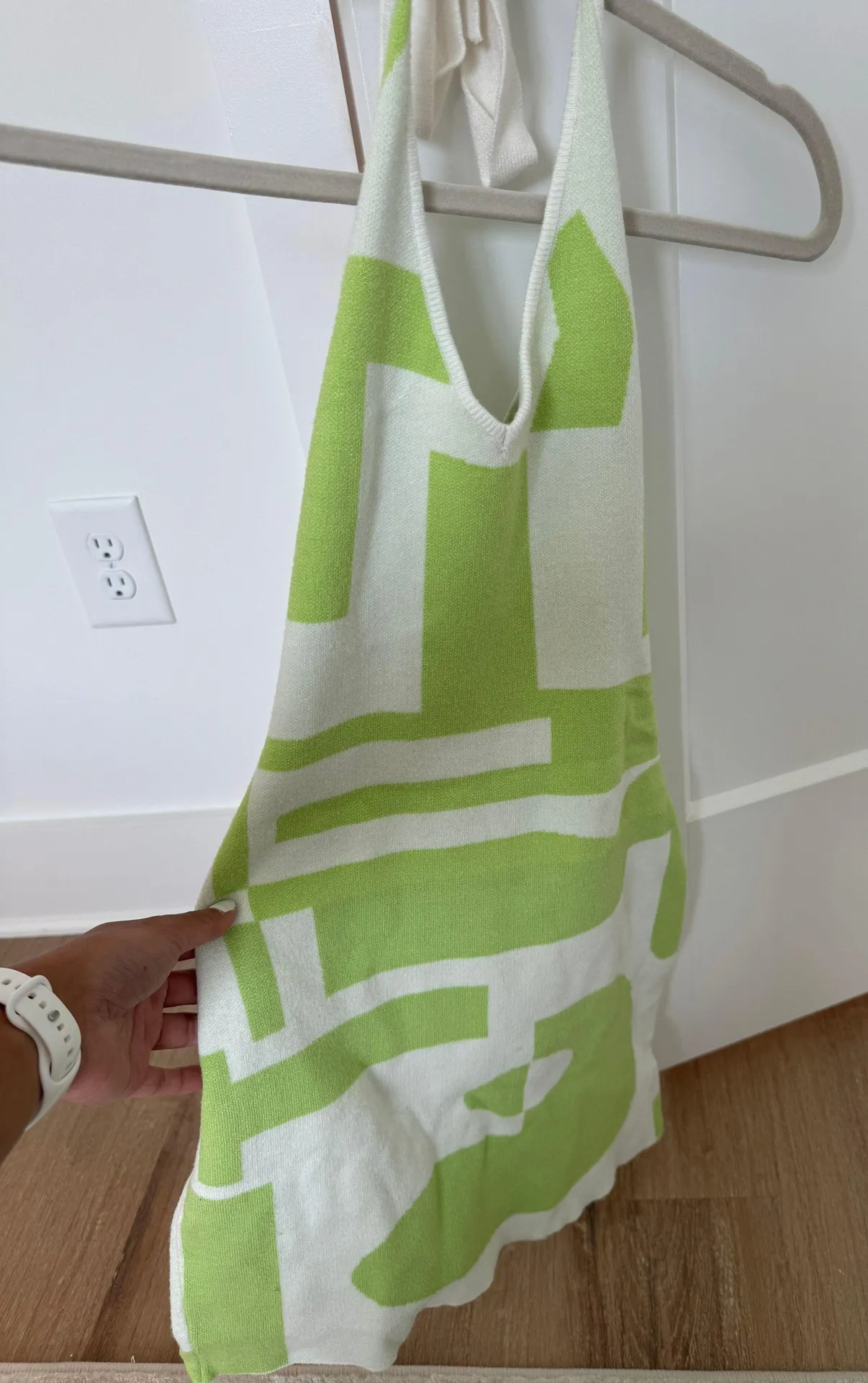 Halter Neck Y2K Backless Knit Mini Dress Green - Image 4