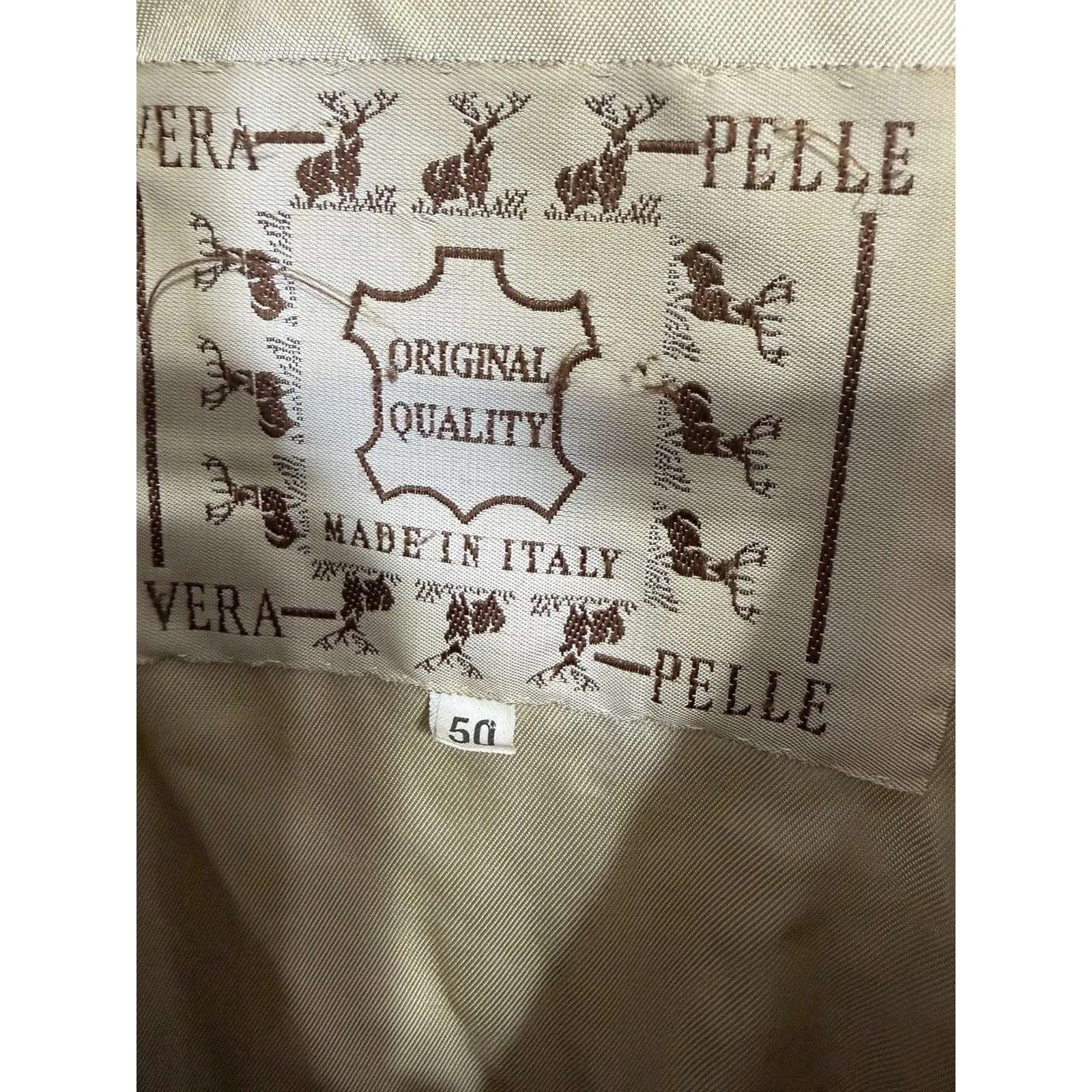 VERA PELLE Genuine Leather Jacket Coat - Original Quality - Made in Italy -Cream - Image 4