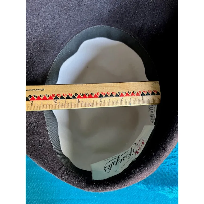 Originals by Mr josephs hat felted wool wide brim feathered Brown - Image 11