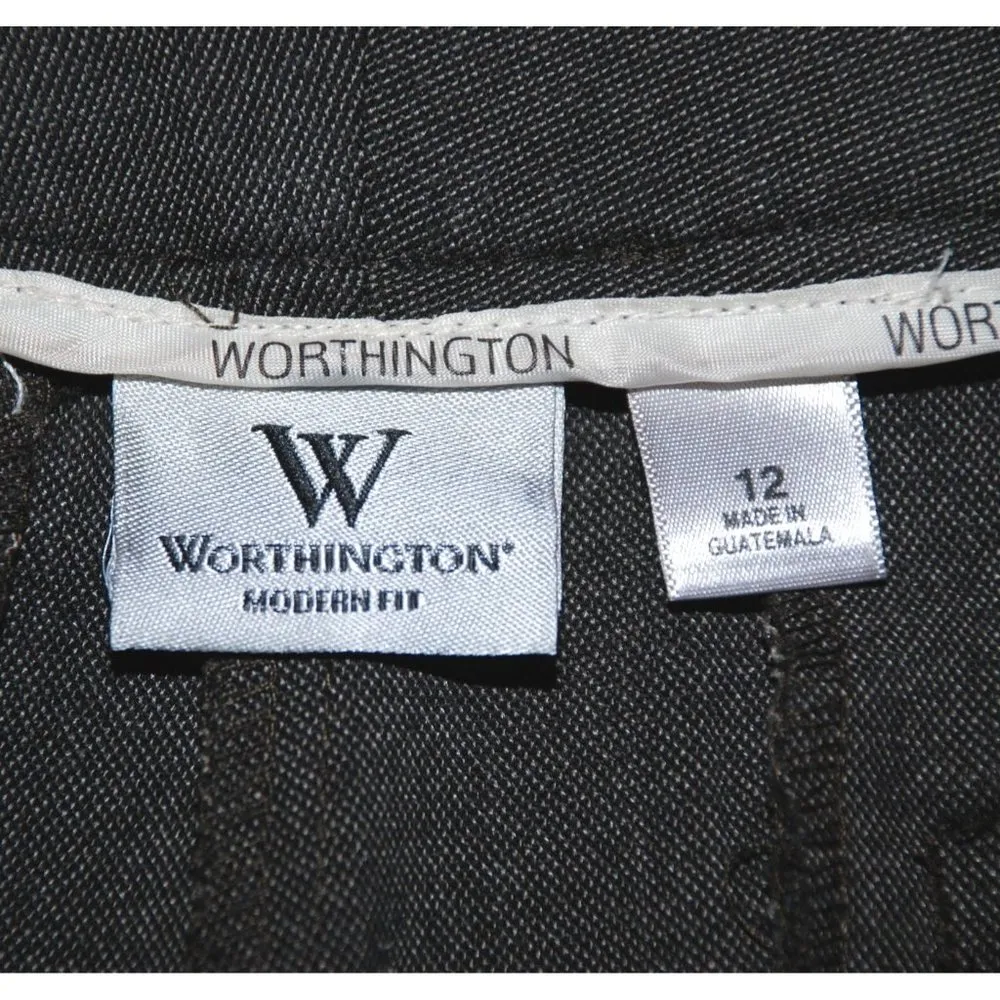 Worthington Modern Fit Ladies Gray Career Pants Size 12 Stretch Straight Classic - Image 7