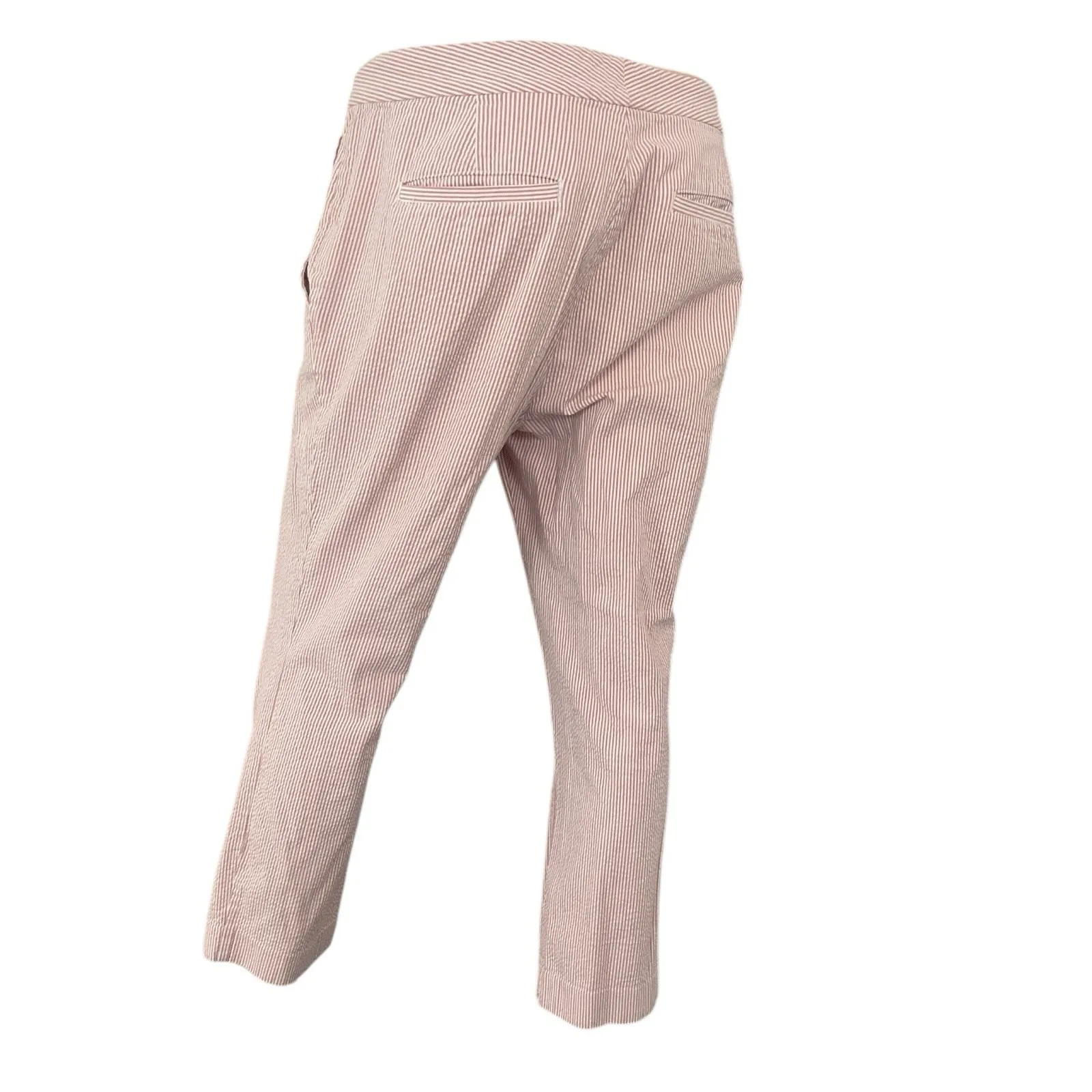 Polo Ralph‎ Lauren Trouser Pink White Striped Cropped Pants Women size 8 - Image 2