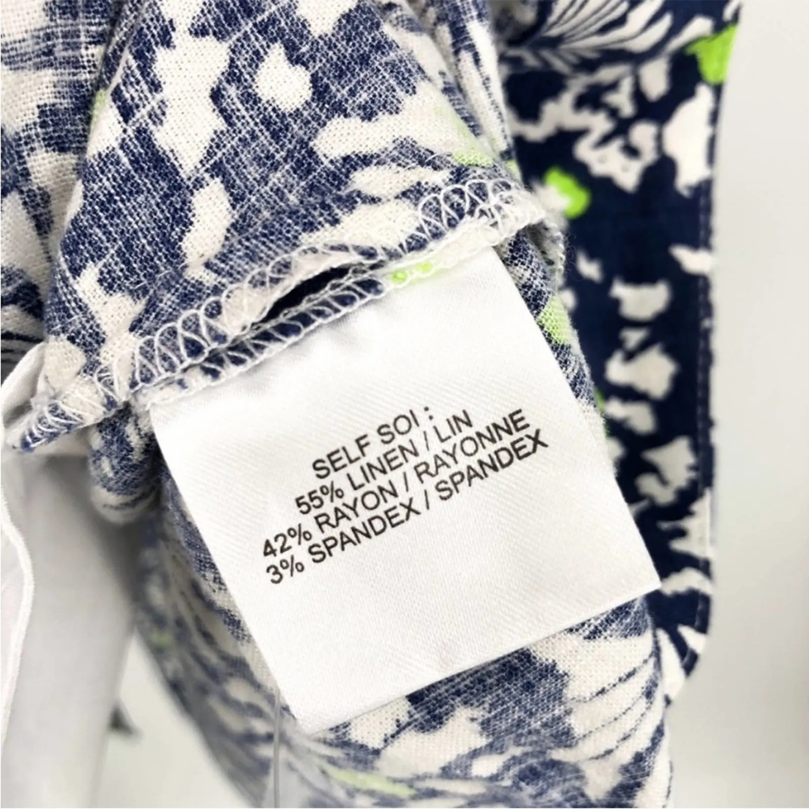 Tanya Taylor Coral Blue Navy Floral Confetti Linen Blend Mini Dress NEW Size 2 - Image 7