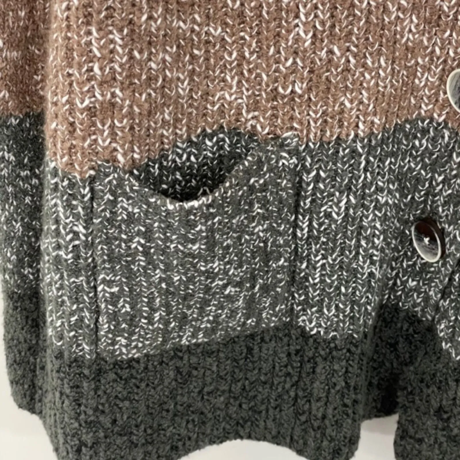 NWT Nic+Zoe Warm Ember Colorblock Stripe Knit Button Front Cardigan Sweater XXL - Image 7