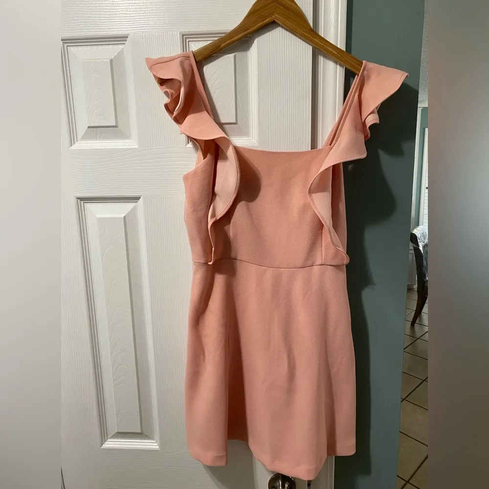 BCBGeneration Pink Ruffle Sleeve Dress Size 6 - Image 7