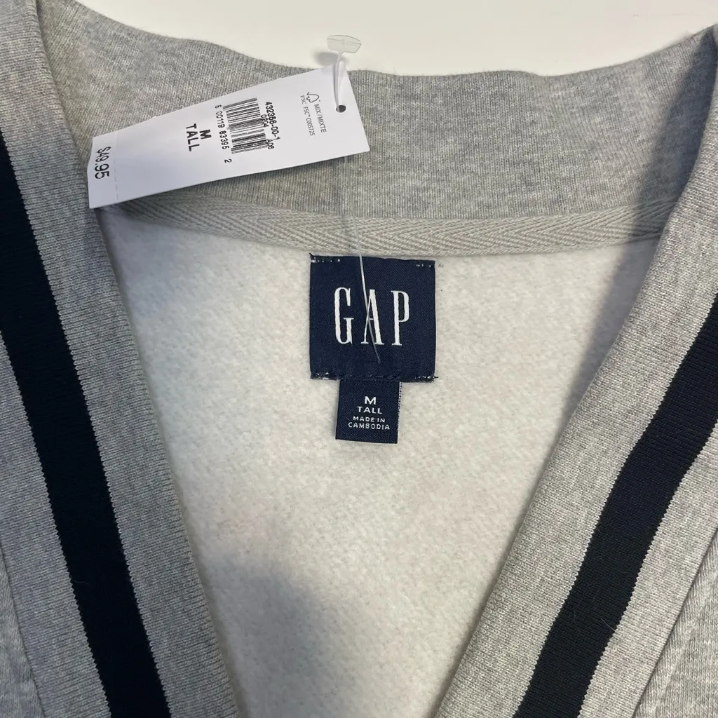 GAP Gray‎ V-Neck Tank Top with Black Trim - Image 3