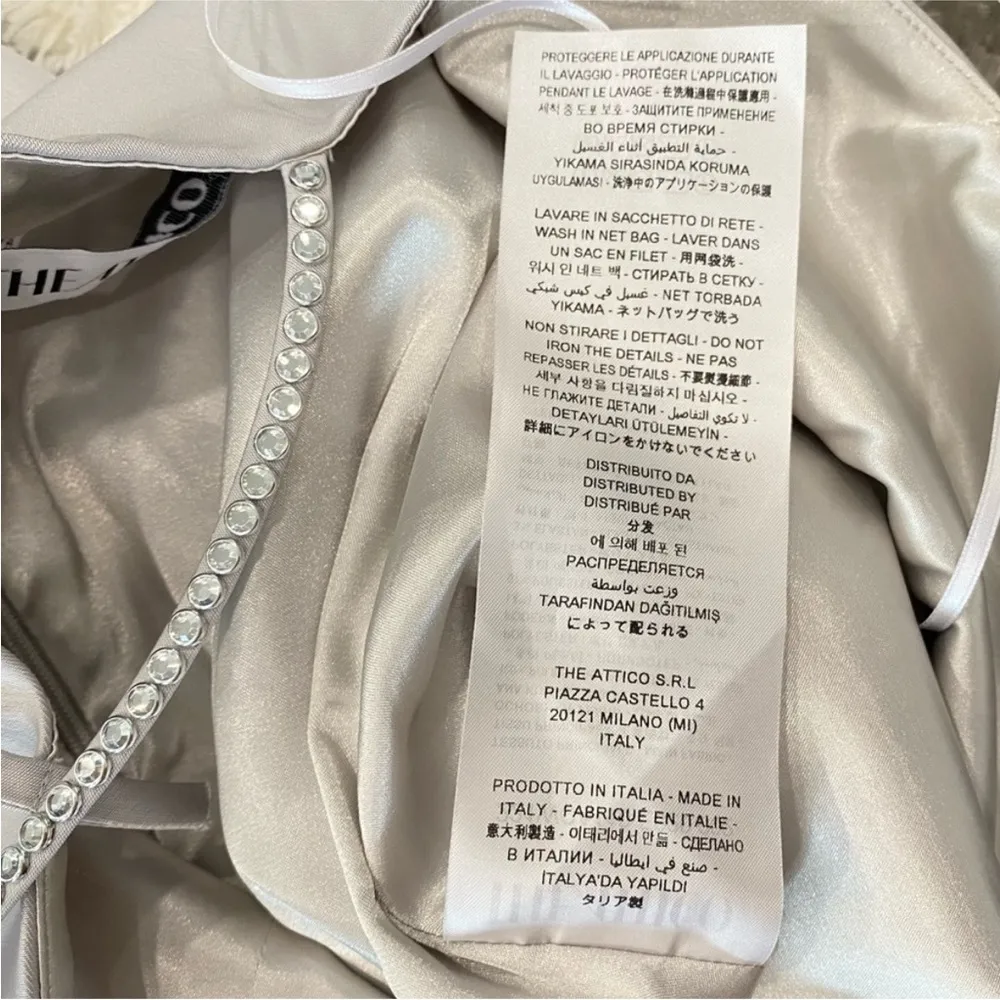 NWOT The Attico Fujiko Silver Satin Mini Dress Size 0 - Image 17