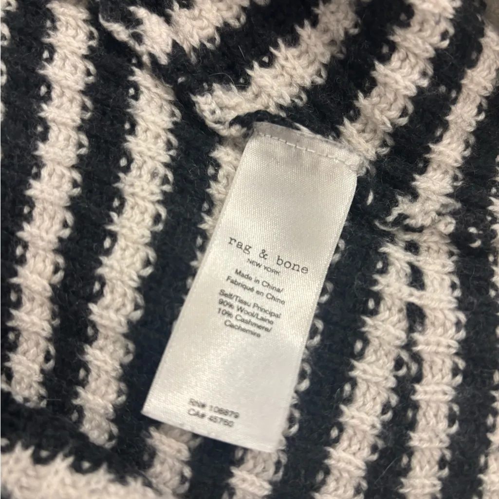 Rag & Bone Women's White Taavi Striped Wool & Cashmere Blend Sweater XS - Image 6