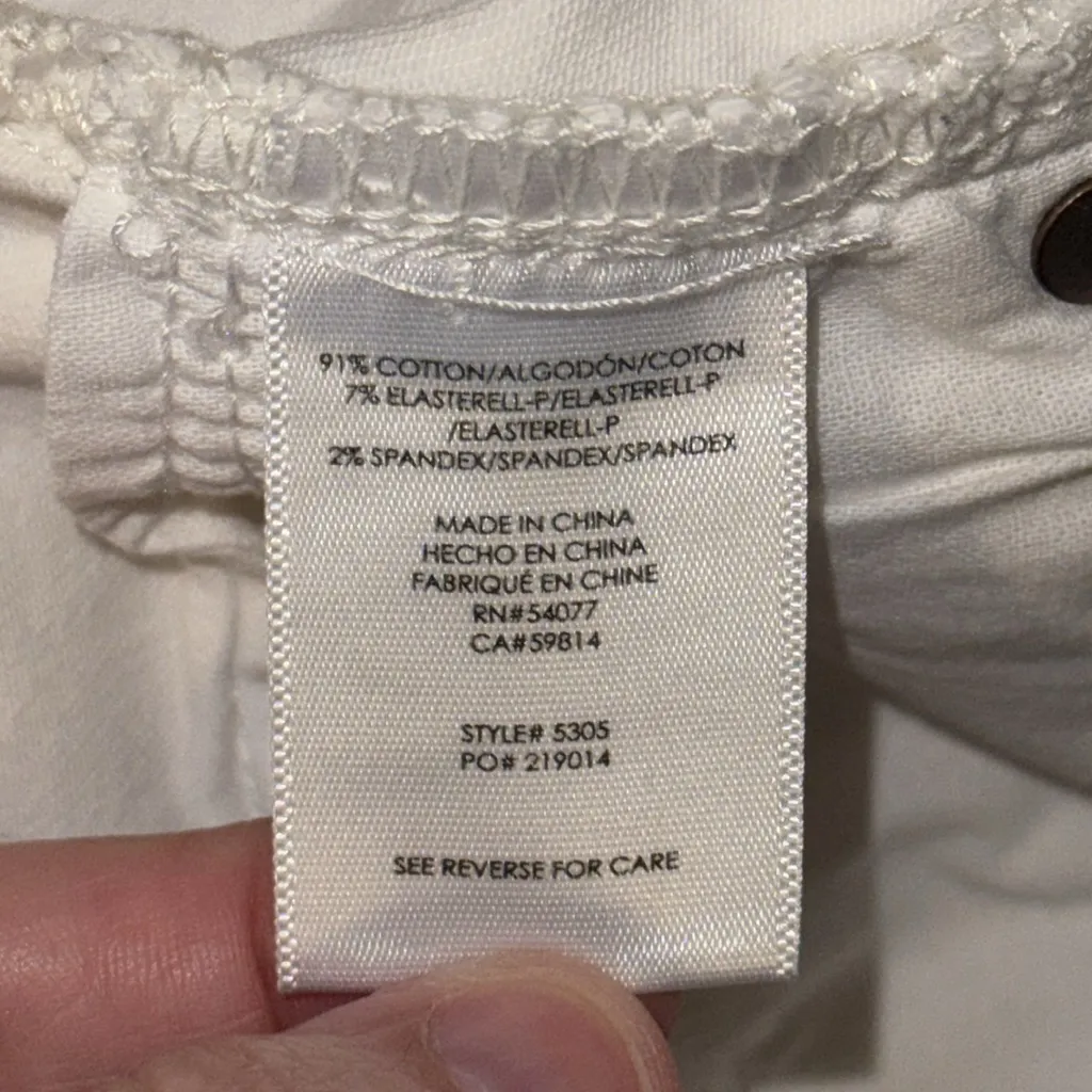 Cabi High Rise Slim Jeans Distressed Stretch Denim White Women’s 0 - Image 11