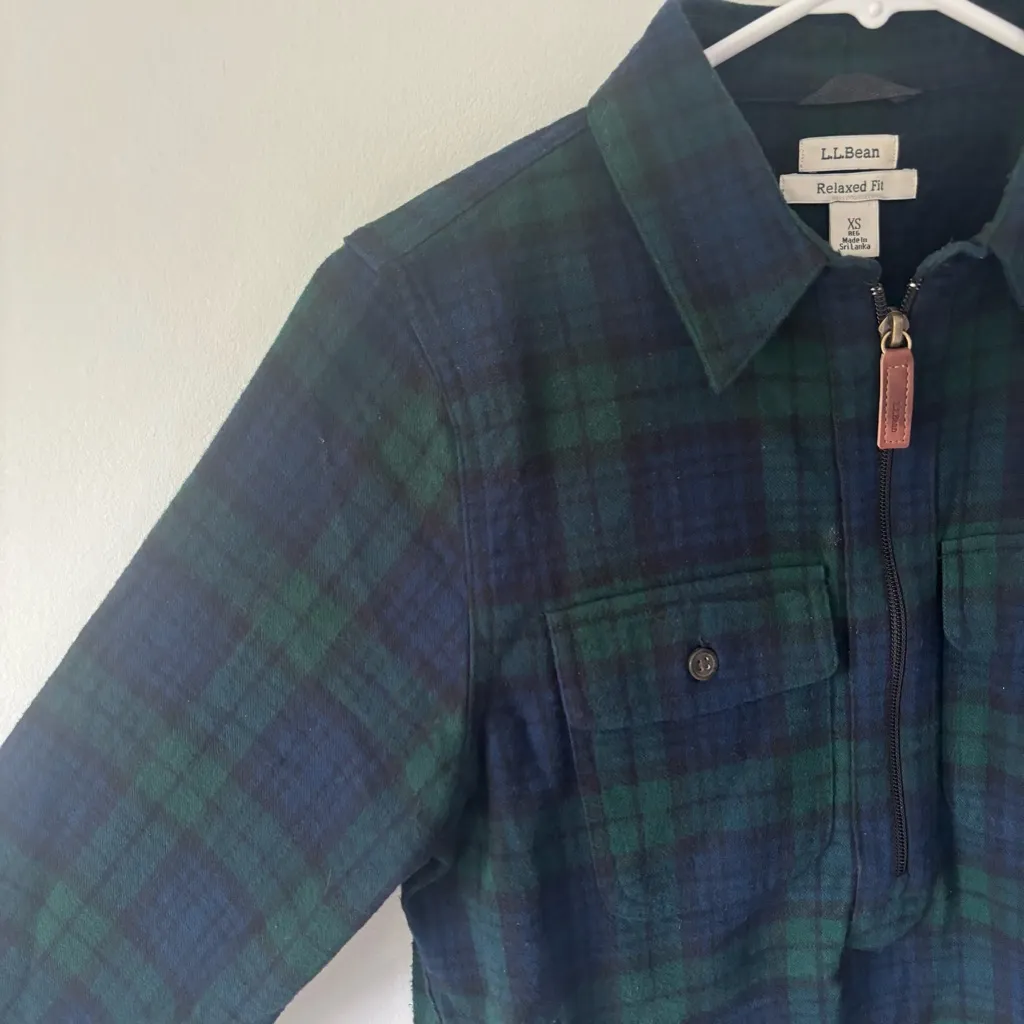 L.L. Bean Scotch Plaid Flannel Shirt Quarter - Image 6