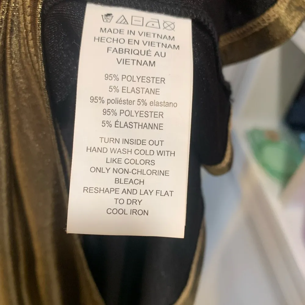 Michael Kors | gold metallic long sleeve dress - Image 2