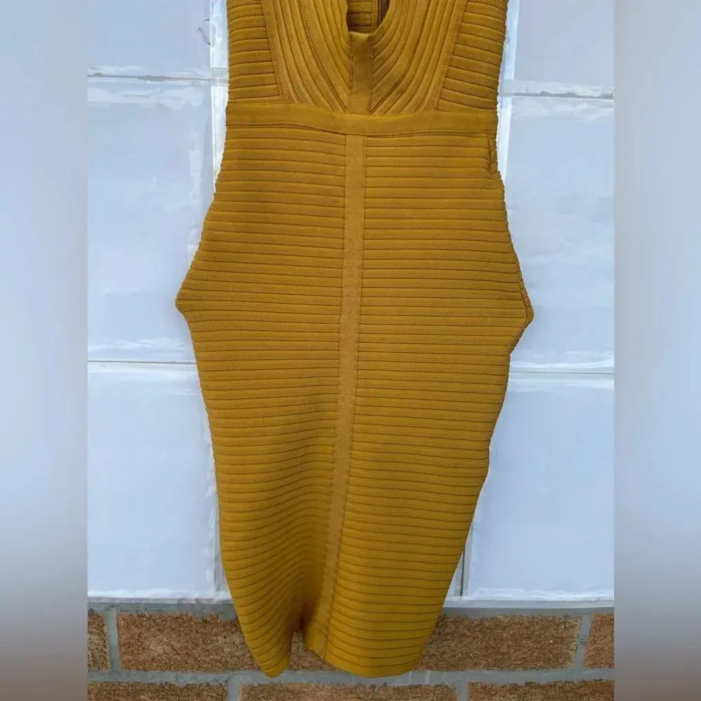 House of CB London Verbena Rib Bandage Halter Dress XS - Image 6