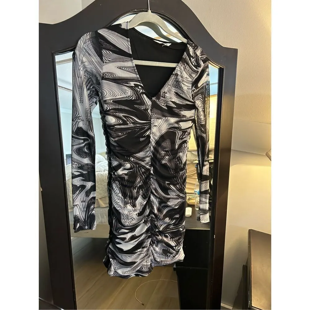 NEW Backless Party Dress Bodycon Side Split Midi Dress XS Blue - Image 3