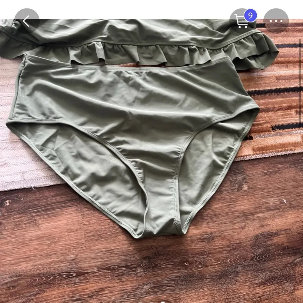 Olive Green Ruched Swimsuit Set - Image 3