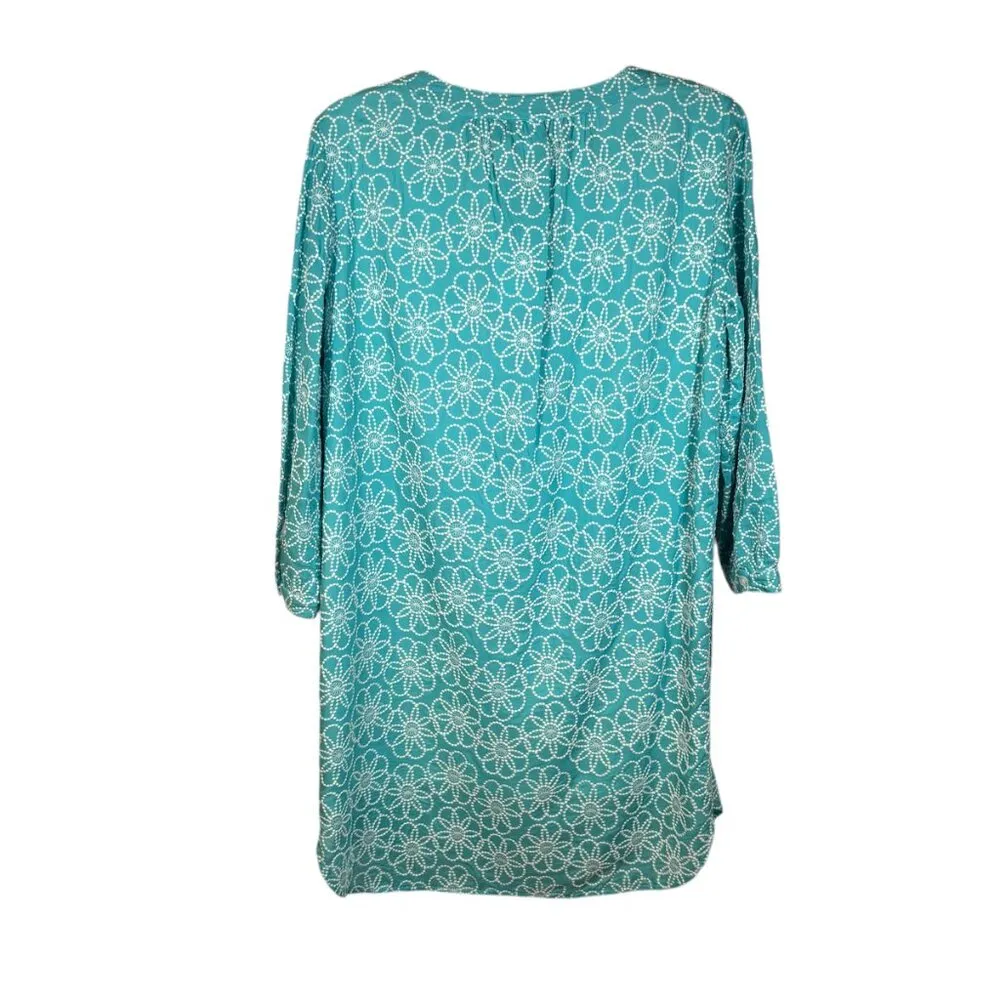 Finley Chloe Dress Daisy Dot Embroidery Size Small Blue Made in the USA - Image 2