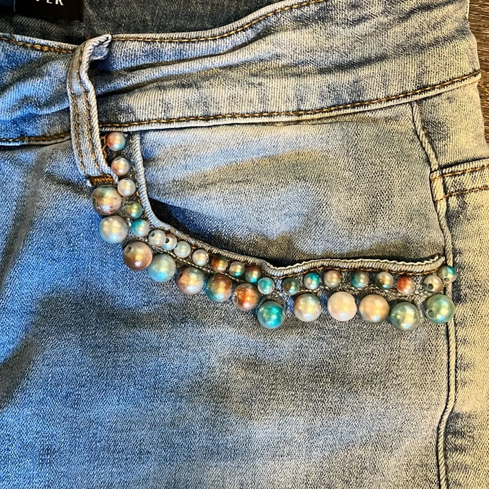 Boston Proper Mixed Pearl Ankle Cropped with Raw Hem 12 - Image 3