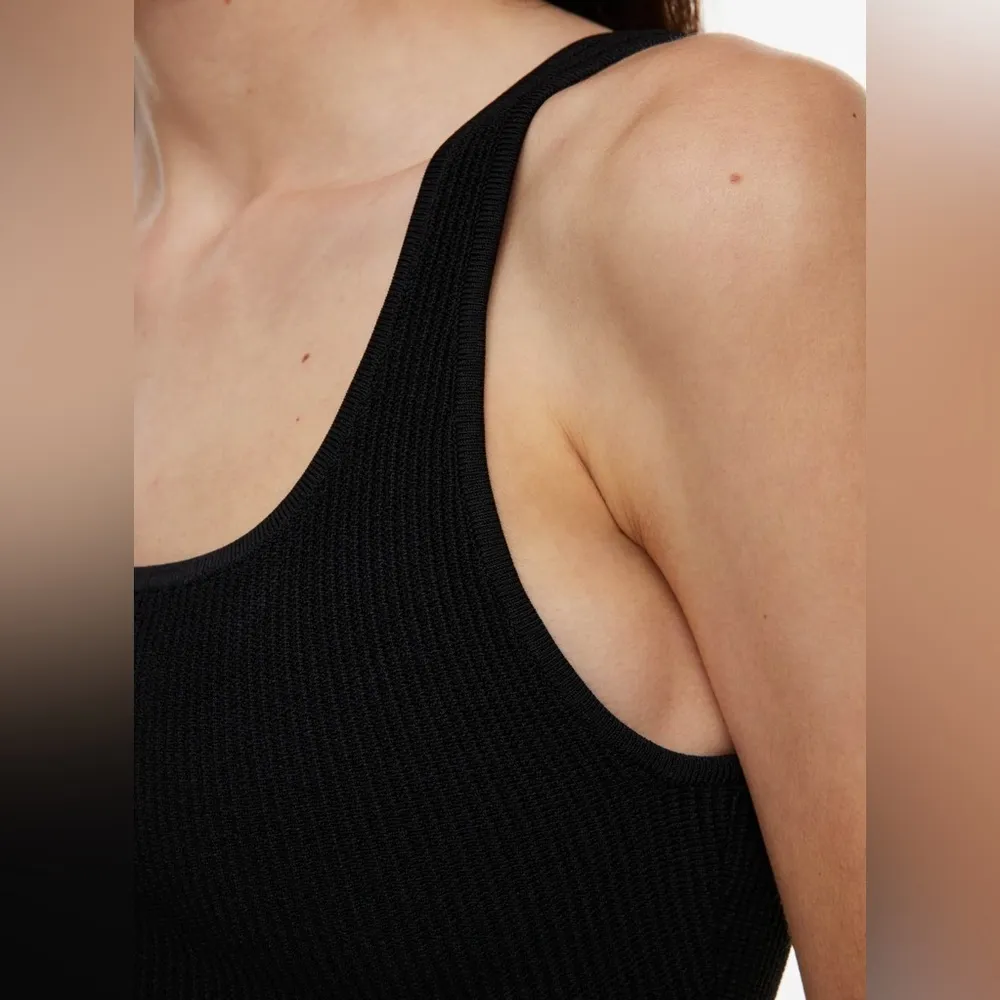 Babaton Sculpt Knit Squareneck Cropped Tank black size XS - Image 4