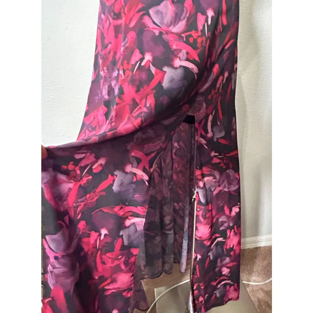 Fame and Partners Floral Print Halter Strappy Back Maxi Dress Sz 6 Resort Beachy - Image 7