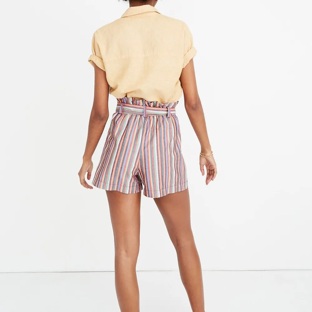 NWT Madewell Paperbag Shorts in Rainbow Stripe 4 - Image 5