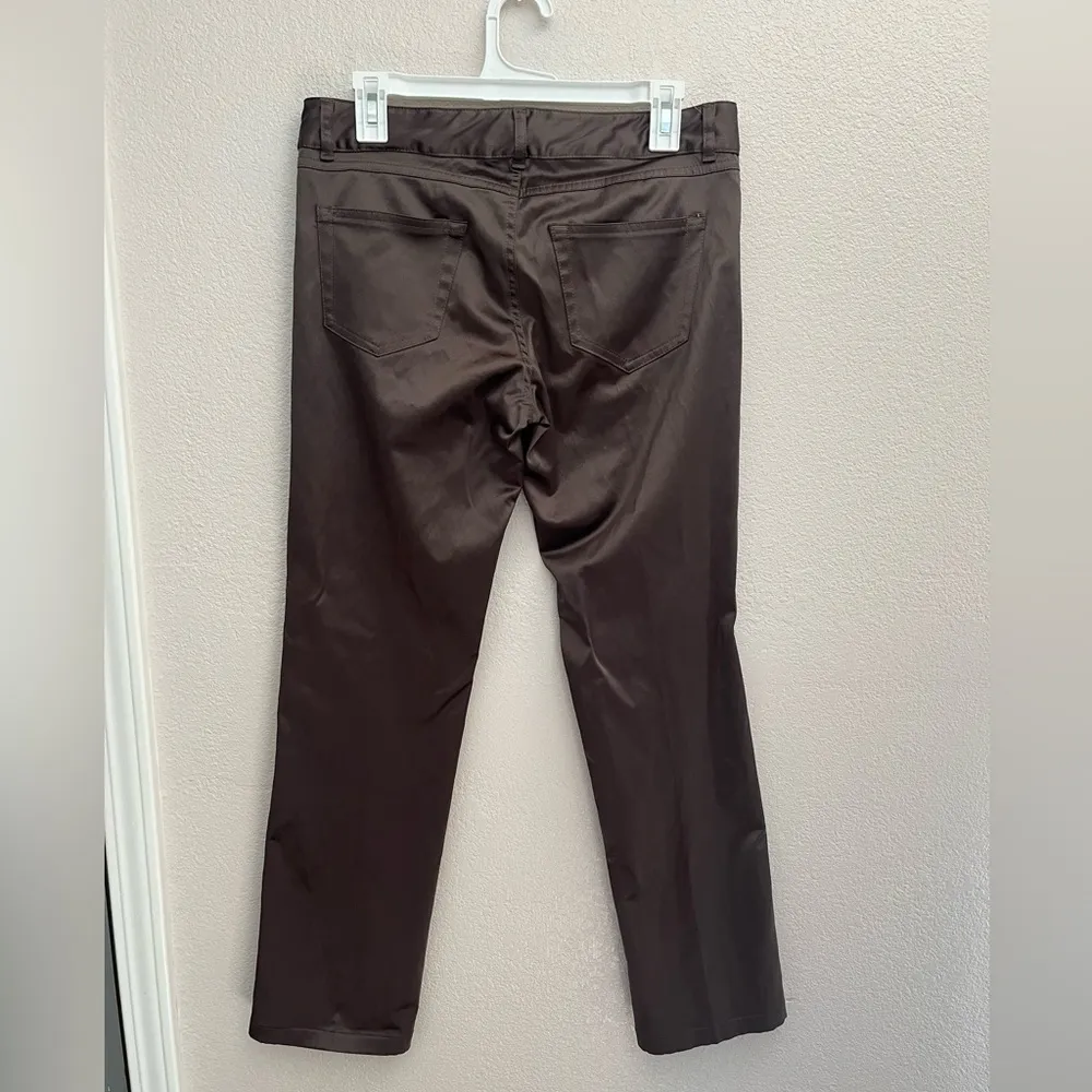 Zara Brown Satin Straight Leg Pants Size 8 Women’s Trousers - Image 4