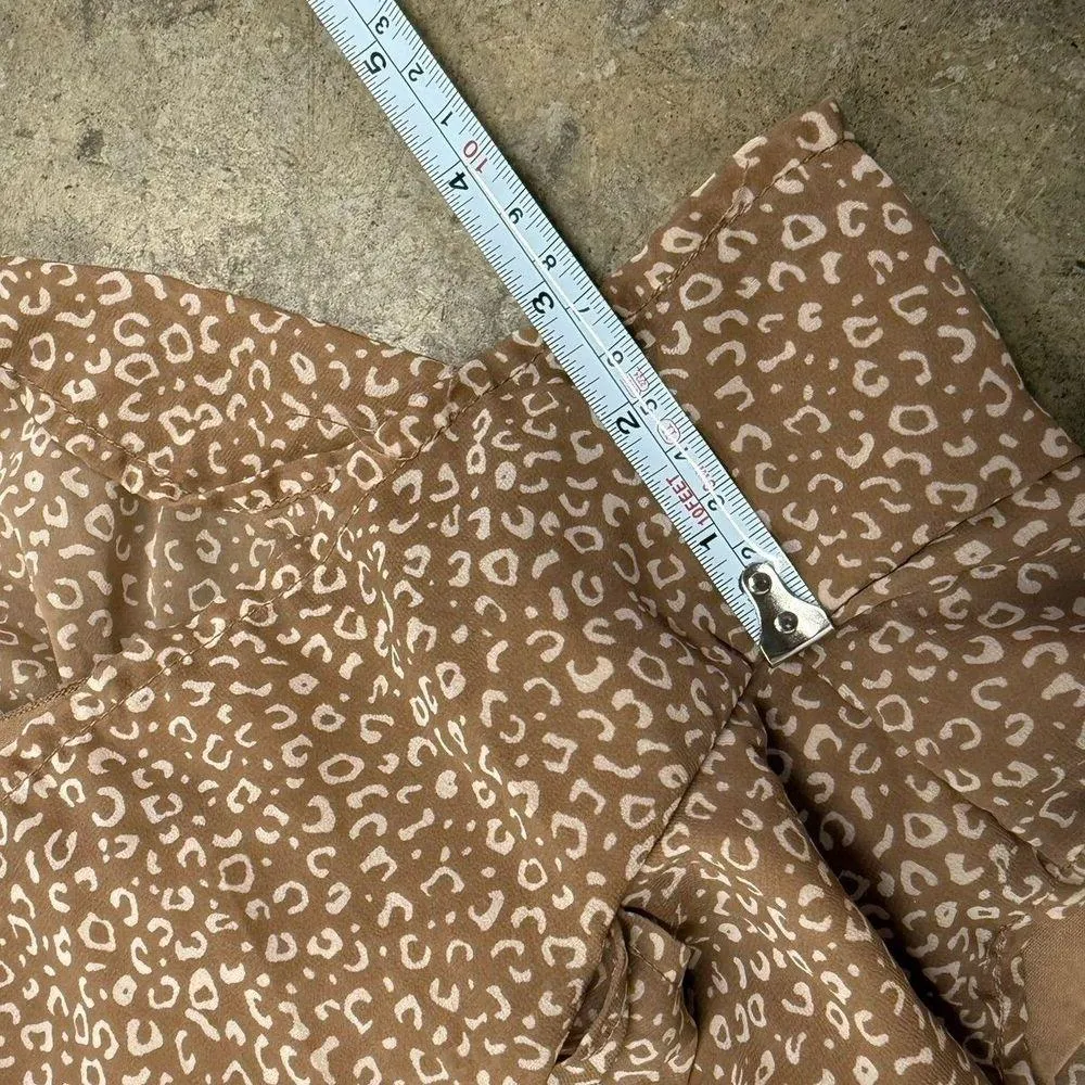 Japna Cheetah leopard print chiffon flowy long sleeve romper - Image 5