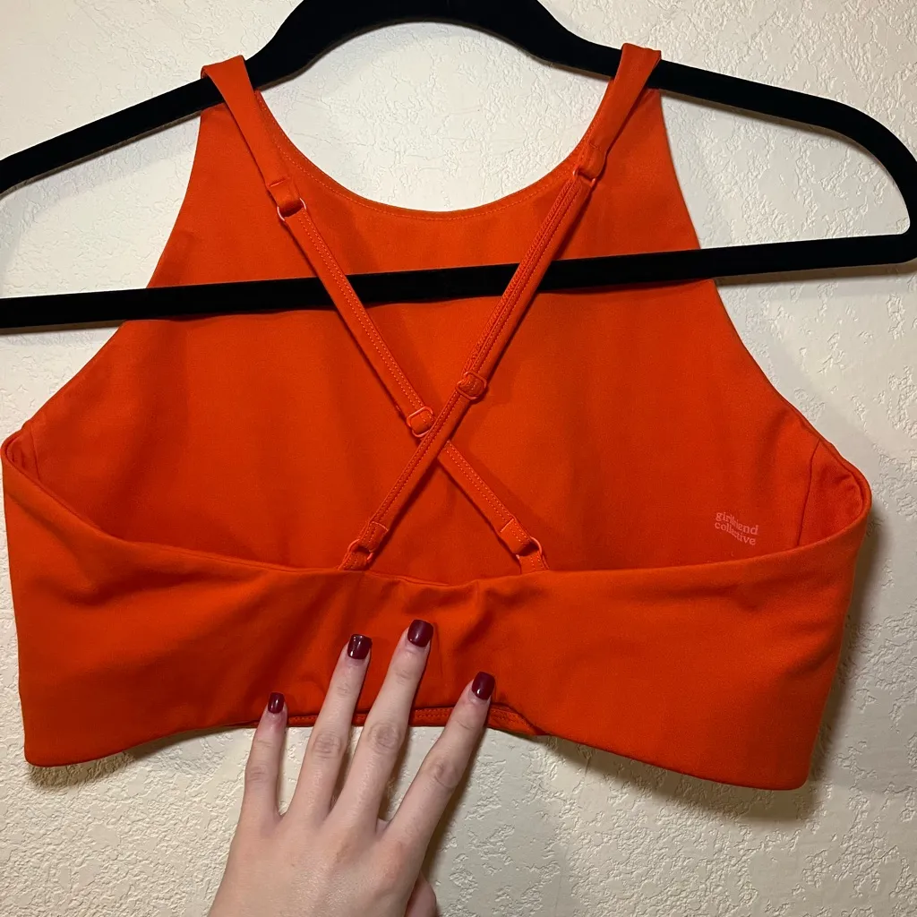 Girlfriend Collective Orange Topanga Sports Bra - Image 2