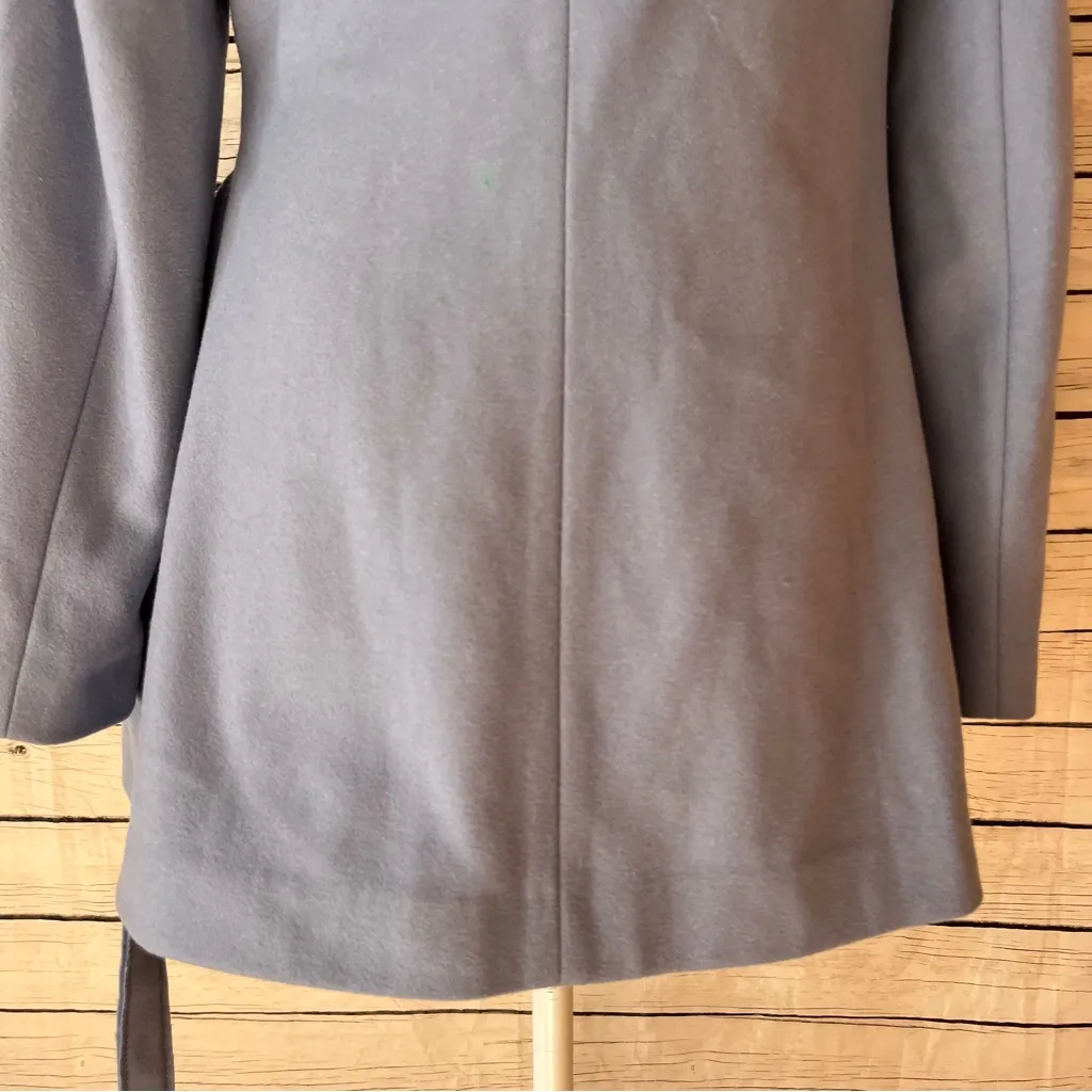 Banana Republic Mario Bullucci Sky Blue Italian Wool Melton Wrap
Tie Pea Coat - Image 8